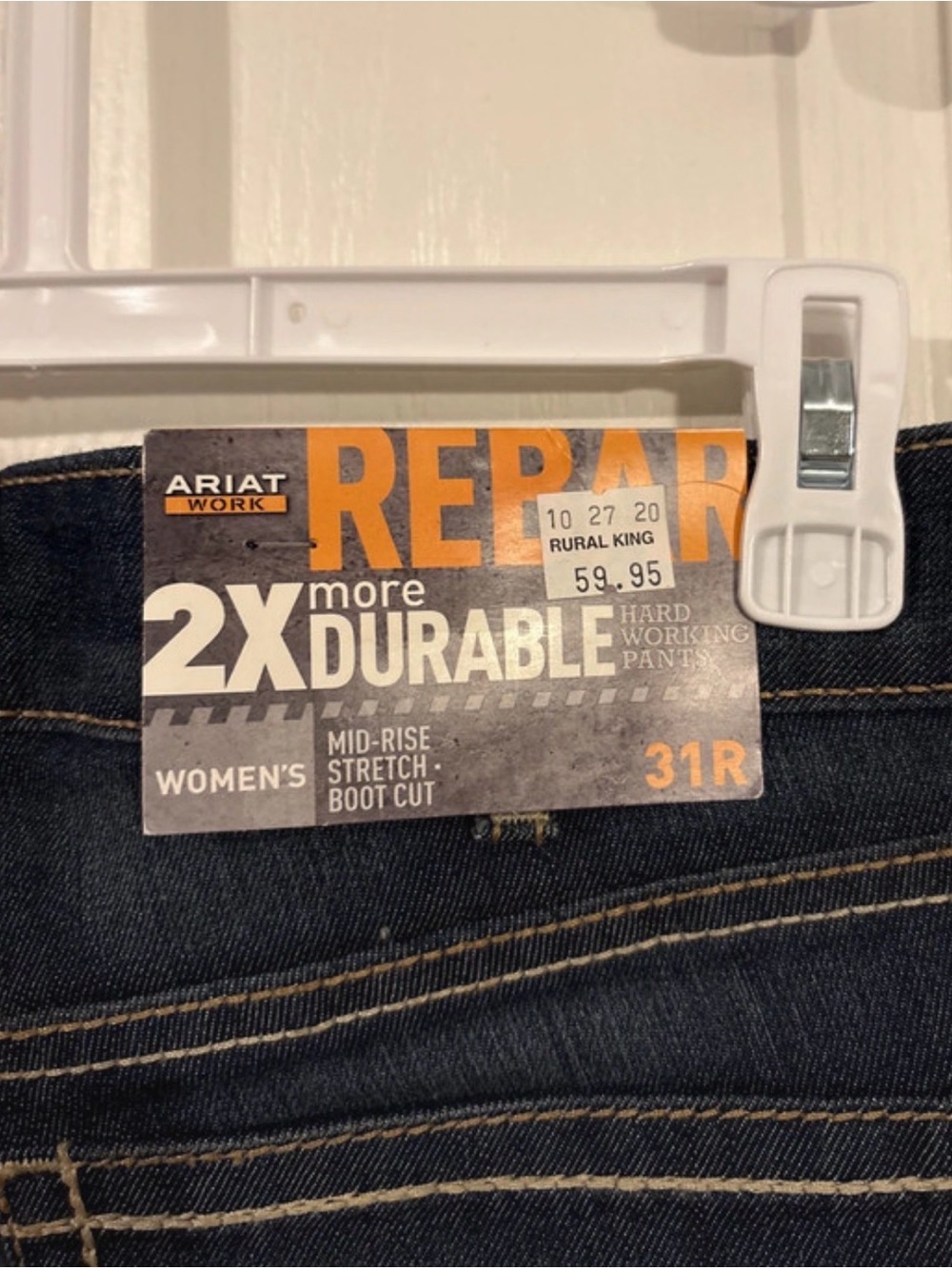 Ariat Women’s Dark Indigo Bootcut Cargo Jeans - Picture 6 of 8